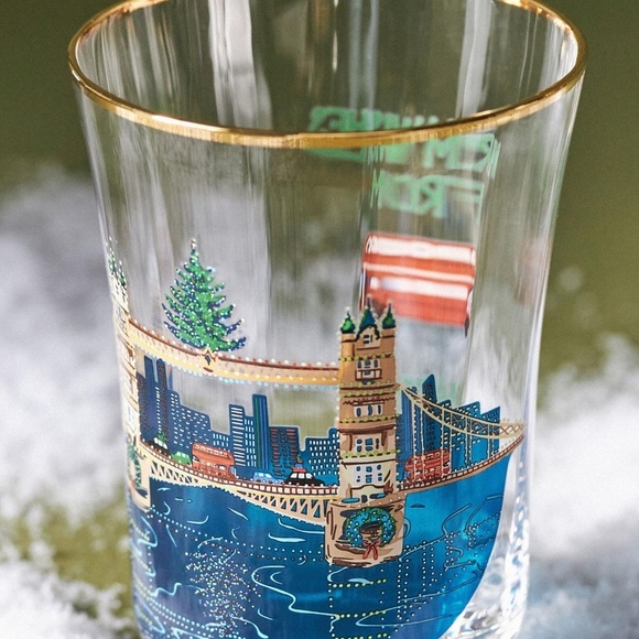 NWT Anthropologie Holiday in The City London Juice Glass - Picture 3 of 3